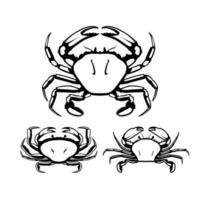 conception de vecteur de jeu de fruits de mer de crabe
