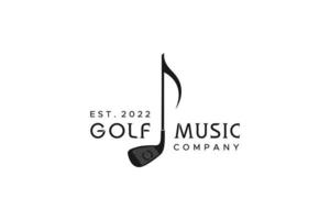 création de logo de musique ton bâtons de golf vecteur