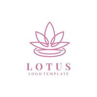 logo de fleur de lotus avec inspiration de conception de style art en ligne vecteur