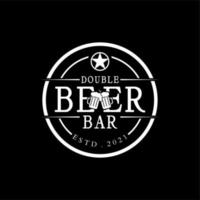 logo de boisson à la bière, création de logo de timbre vecteur