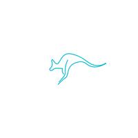 kangourou logo design vector icon illustration élément