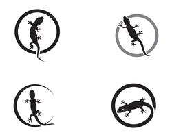 Lézard caméléon gecko silhouette noir vecteur 10