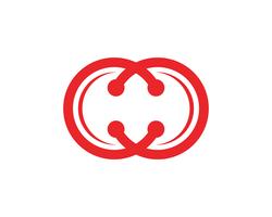 Logo de cercle de technologie et de symboles vectoriels .. vecteur