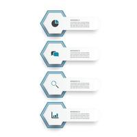 infographie d'illustration vectorielle 4 options. modèle de brochure, entreprise, conception de sites Web vecteur