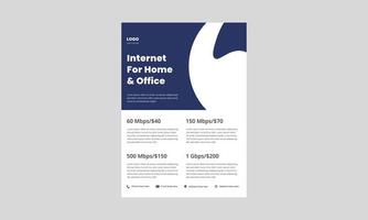 dépliant sur le service Internet à haut débit ultra rapide. affiche internet haut débit à la maison et au bureau, modèle de dépliant. vecteur