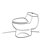 vecteur d'illustration de cuvette de toilette dessiné à la main isolé sur fond blanc dessin au trait.