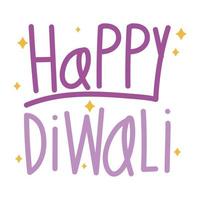 joyeux diwali calligraphie vecteur