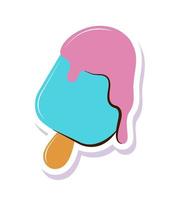 icône d'autocollant de crème glacée vecteur