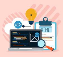 page web de développement de logiciels vecteur