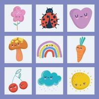 collection d'icônes illustrations d'enfants vecteur