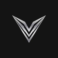 lettre v logo. modèle de concept de design logo luxe métal vecteur