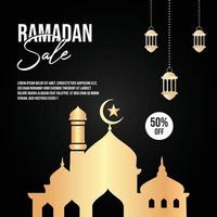 vente créative du ramadan et super offre sur les réseaux sociaux vecteur