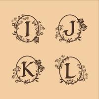 décoration lettre I, J, K, L modèle de concept de logo design vecteur