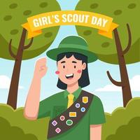 célébration de la journée du scoutisme féminin vecteur
