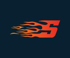 Logo de la lettre S flamme. modèle de concept de conception de logo de vitesse vecteur