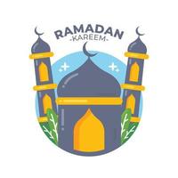 concept de voeux ramadan kareem avec illustration de la mosquée vecteur