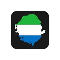 Sierra Leone map silhouette avec drapeau sur fond noir vecteur