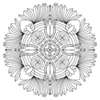 élément de vecteur de dessin de mandala. coloriage, livre de coloriage pour enfants et adultes. arrière-plan avec un espace pour le texte. contour ornement rond floral. illustration de ligne pour l'impression sur papier ou tissu.