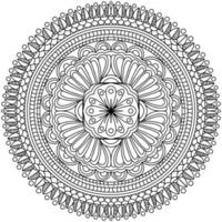 élément de vecteur de dessin de mandala. coloriage, livre de coloriage pour enfants et adultes. arrière-plan avec un espace pour le texte. contour ornement rond floral. illustration de ligne pour l'impression sur papier ou tissu.