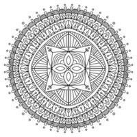 élément de vecteur de dessin de mandala. coloriage, livre de coloriage pour enfants et adultes. arrière-plan avec un espace pour le texte. contour ornement rond floral. illustration de ligne pour l'impression sur papier ou tissu.