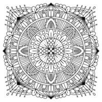 élément de vecteur de dessin de mandala. coloriage, livre de coloriage pour enfants et adultes. arrière-plan avec un espace pour le texte. contour ornement rond floral. illustration de ligne pour l'impression sur papier ou tissu.