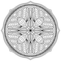 élément de vecteur de dessin de mandala. coloriage, livre de coloriage pour enfants et adultes. arrière-plan avec un espace pour le texte. contour ornement rond floral. illustration de ligne pour l'impression sur papier ou tissu.