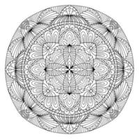 élément de vecteur de dessin de mandala. coloriage, livre de coloriage pour enfants et adultes. arrière-plan avec un espace pour le texte. contour ornement rond floral. illustration de ligne pour l'impression sur papier ou tissu.