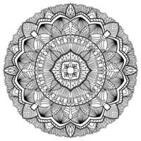 élément de vecteur de dessin de mandala. coloriage, livre de coloriage pour enfants et adultes. arrière-plan avec un espace pour le texte. contour ornement rond floral. illustration de ligne pour l'impression sur papier ou tissu.