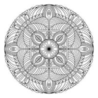 élément de vecteur de dessin de mandala. coloriage, livre de coloriage pour enfants et adultes. arrière-plan avec un espace pour le texte. contour ornement rond floral. illustration de ligne pour l'impression sur papier ou tissu.