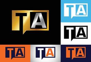 vecteur de conception de logo de lettre de monogramme initial ta. symbole de l'alphabet graphique pour les entreprises