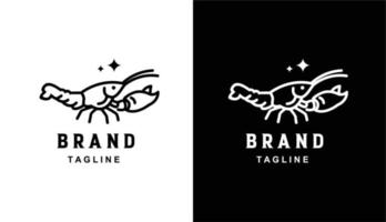 logo simple minimaliste monoline de homard vectoriel parfait pour toute marque et entreprise