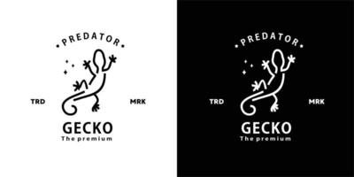 vintage retro hipster gecko logo vector contour monoline art icône