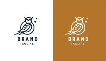 vecteur hibou dans la nuit logo simple minimaliste parfait pour toute marque et entreprise