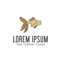 poisson drôle modèle de concept de logo design dessiné à la main vecteur