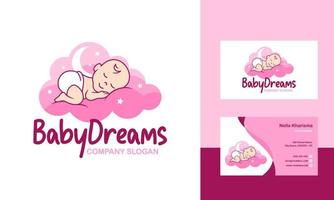 vecteur de conception de logo bébé mignon