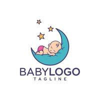 vecteur de conception de logo bébé mignon