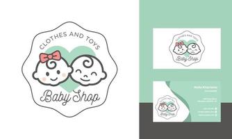 vecteur de conception de logo bébé mignon