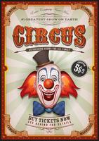 Affiche Vintage De Cirque Avec Tete De Clown vecteur