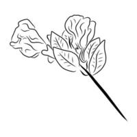 illustration de fleur de style de ligne vecteur