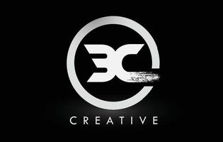 création de logo de lettre de pinceau bc blanc. logo d'icône de lettres brossées créatives. vecteur