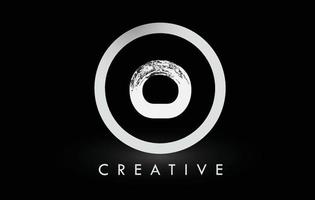 création de logo de lettre de pinceau blanc o. logo d'icône de lettres brossées créatives. vecteur