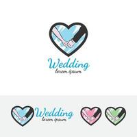 création de logo de concept de mariage vecteur