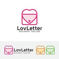 modèle de logo de lettre d'amour vecteur