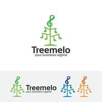 concept de logo vectoriel arbre mélodie