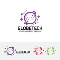 modèle de logo vectoriel de technologie globe