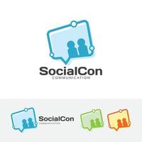modèle de logo vectoriel de connexion sociale