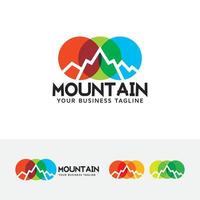 concept de conception de logo vectoriel de montagne