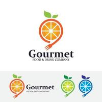 concept de logo vectoriel fruits nourriture
