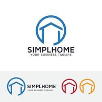 concept de logo vectoriel maison minimalisme