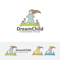 modèle de logo vectoriel enfants de rêve